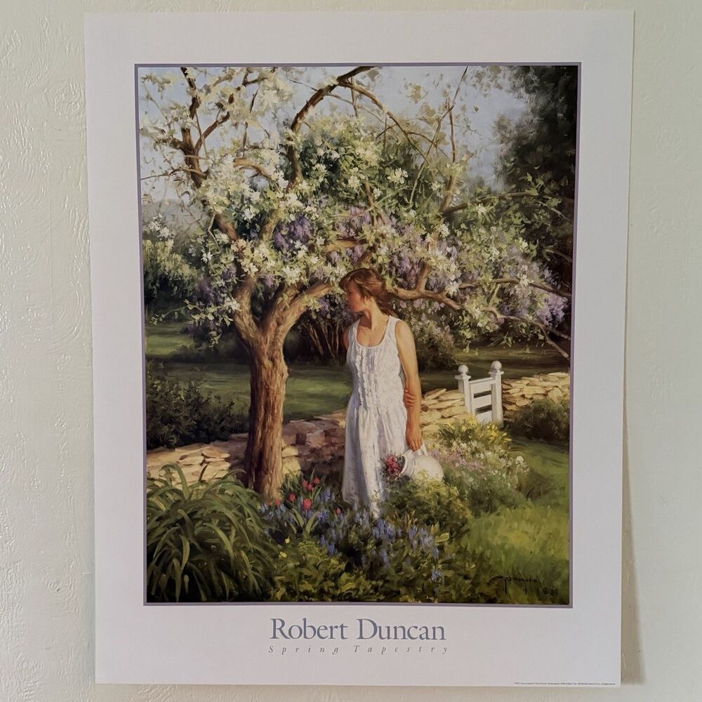 Robert Duncan Spring Tapestry 1989 Poster Print Offset Lithograph 31.5x25”